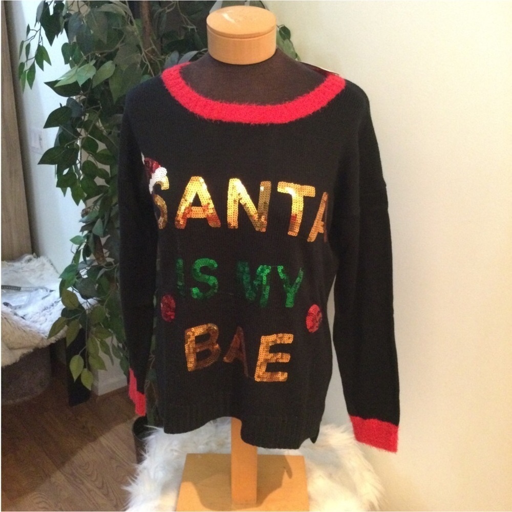 United States Sweaters Santa is my Bae Christmas sweater Womans Medium